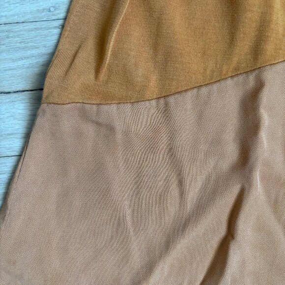 COS Mustard Ochre Midi Twill Knit Dress - Picture 6 of 13